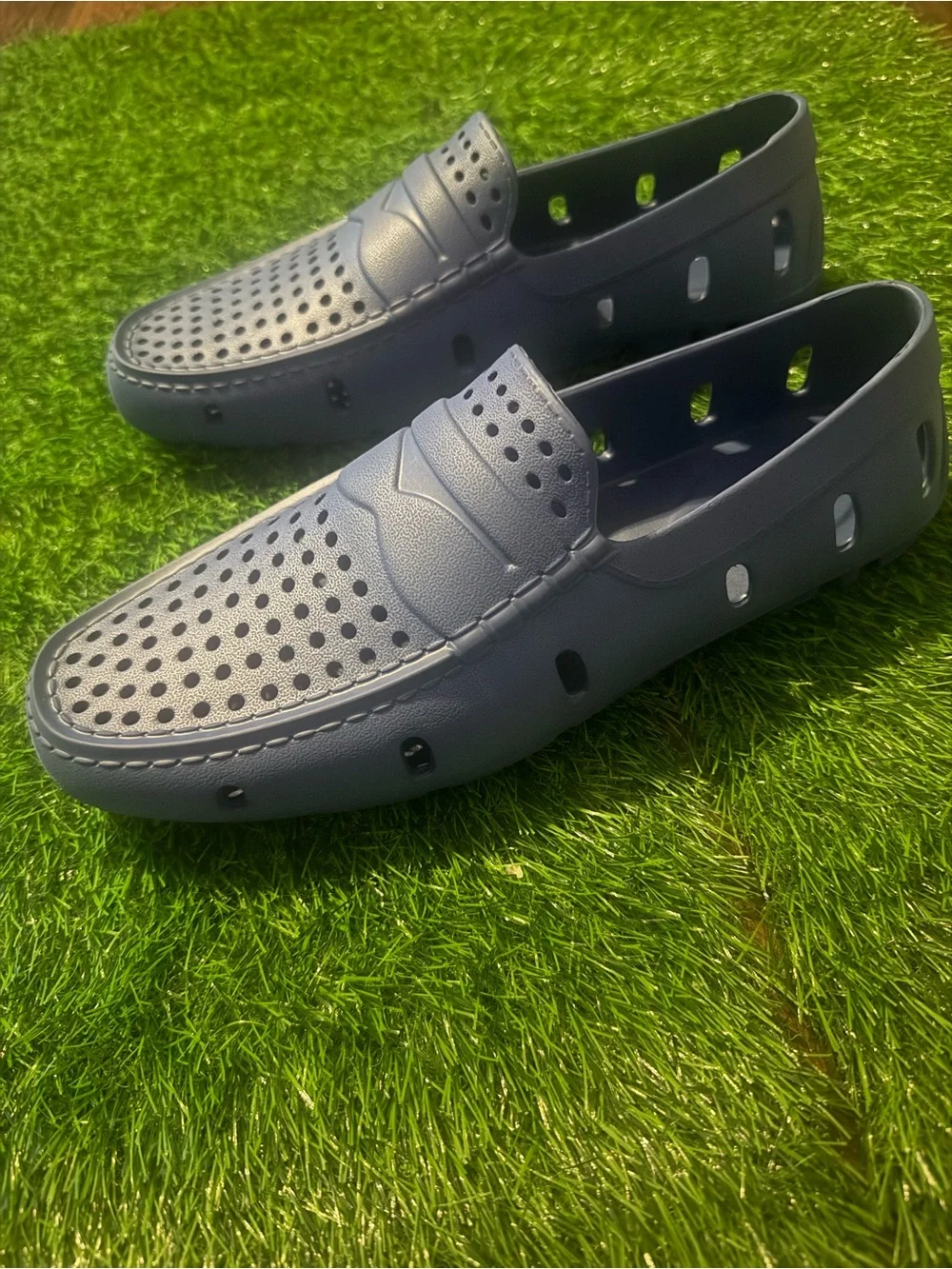 Club Room Navy Perforated Slip-On Loafers
